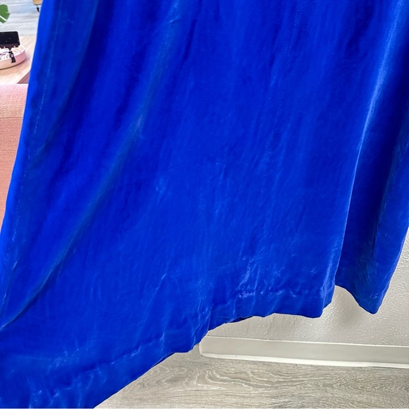 Vintage blue velvet romantic maxi dress - Picture 13 of 14